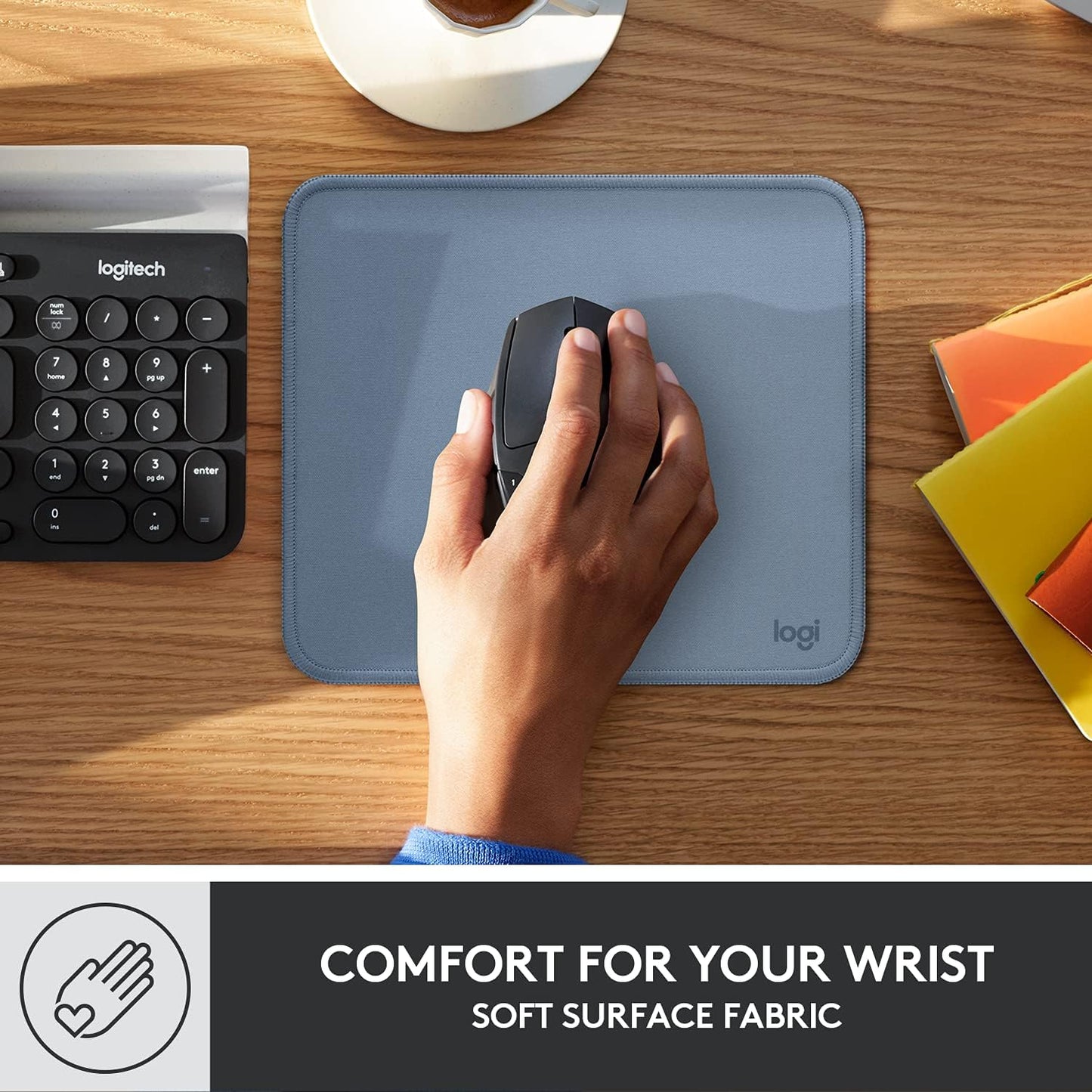 Logitech 956-000038 Studio Series Blue Grey Mousepad