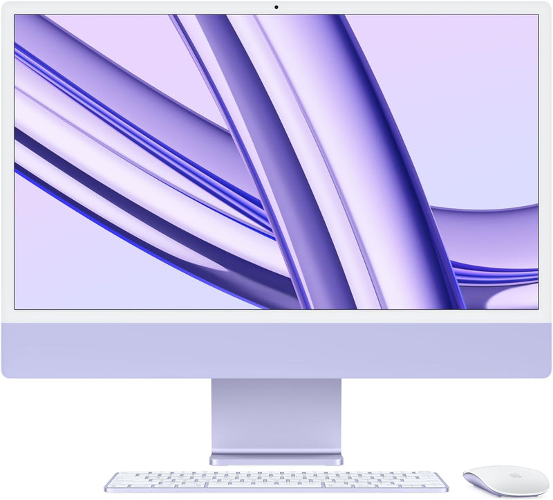 Apple M3 iMac 24-inch: 8GB, 256GB SSD, Purple — main product image