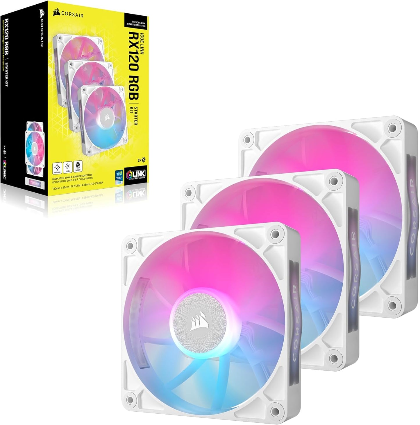 Corsair CO-9051022-WW iCUE Link RX120 RGB Fan Triple Pack