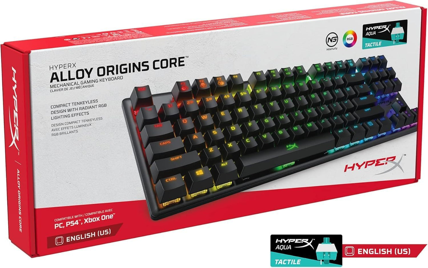 HyperX HX-KB7AQX-US-cr Alloy Origins Aqua Keyboard