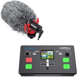 FEELWORLD FM8 Microphone LIVEPRO L1 V1 Switcher Bundle