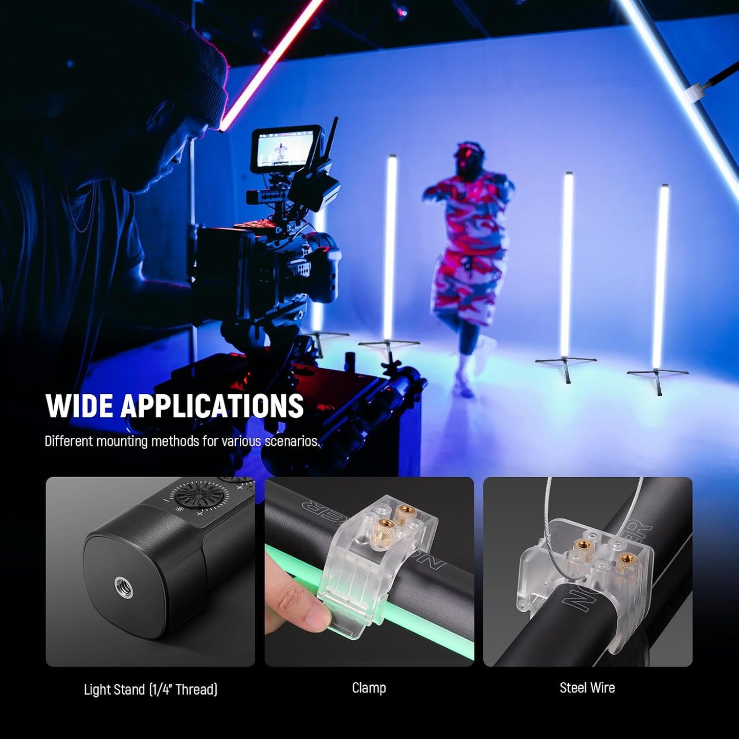 Neewer TL120C RGB Tube Light: 42W, APP/2.4G/DMX Control