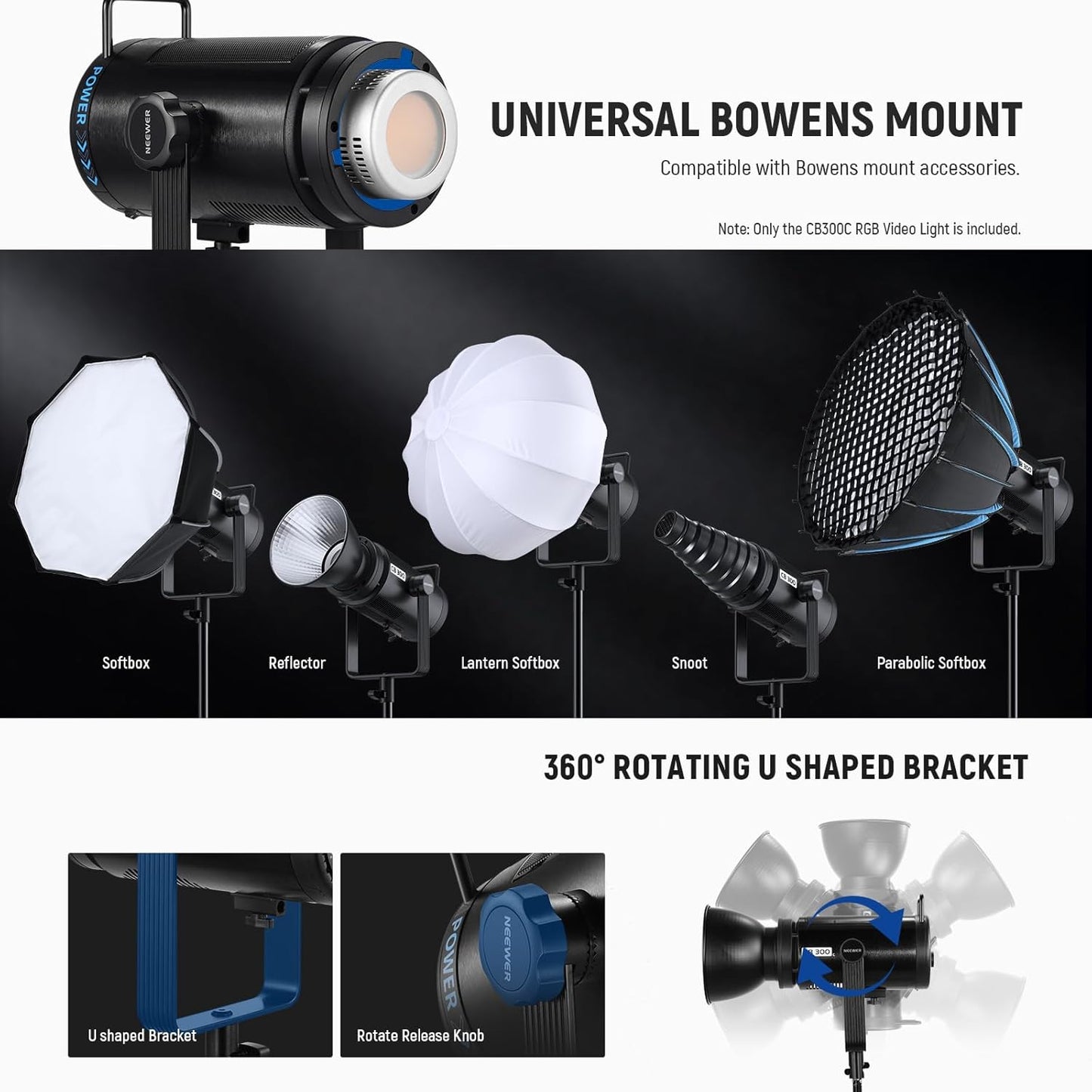 Neewer 300W RGB LED CB300C Video Light Kit