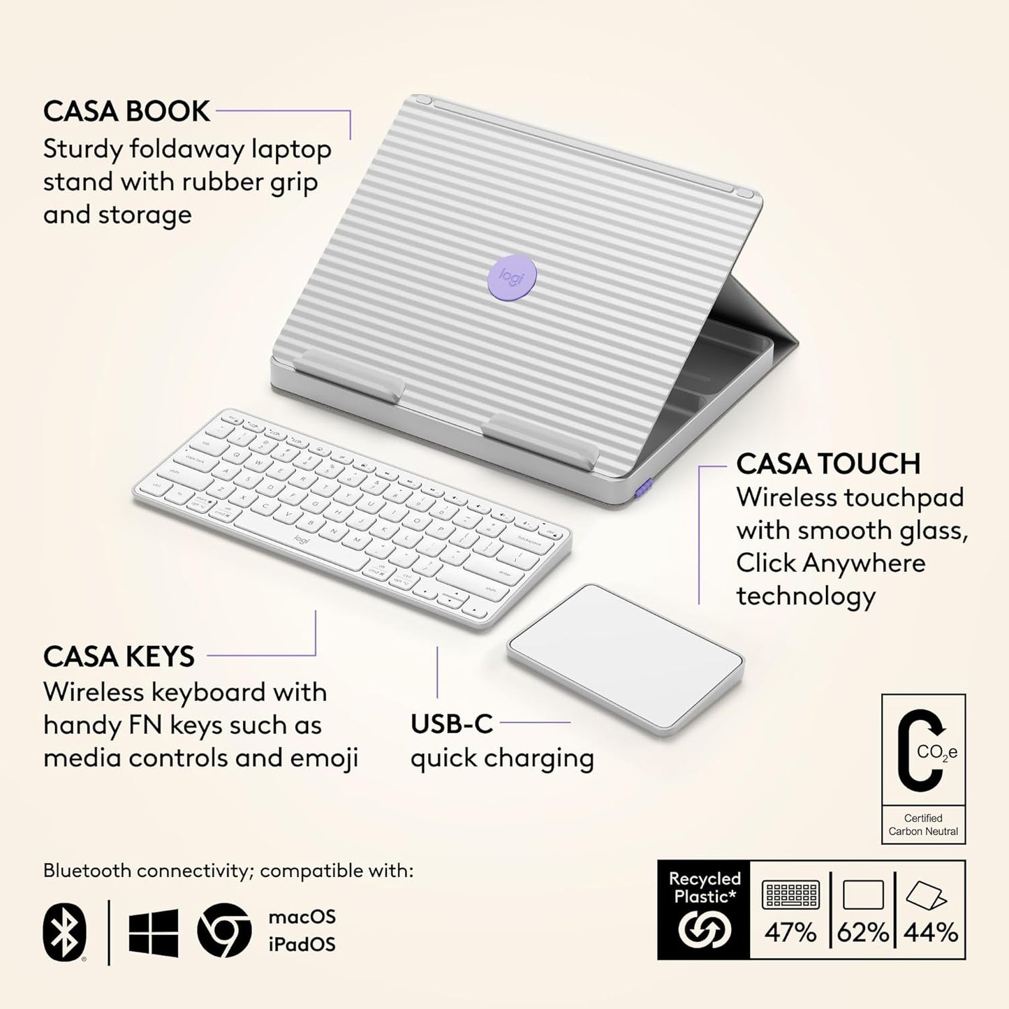 Logitech 920-011238 Casa Pop Up Desk Work Kit