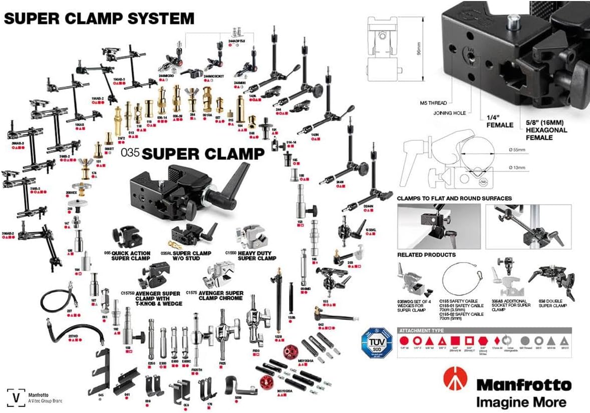 Manfrotto 035RL Super Clamp Standard Stud