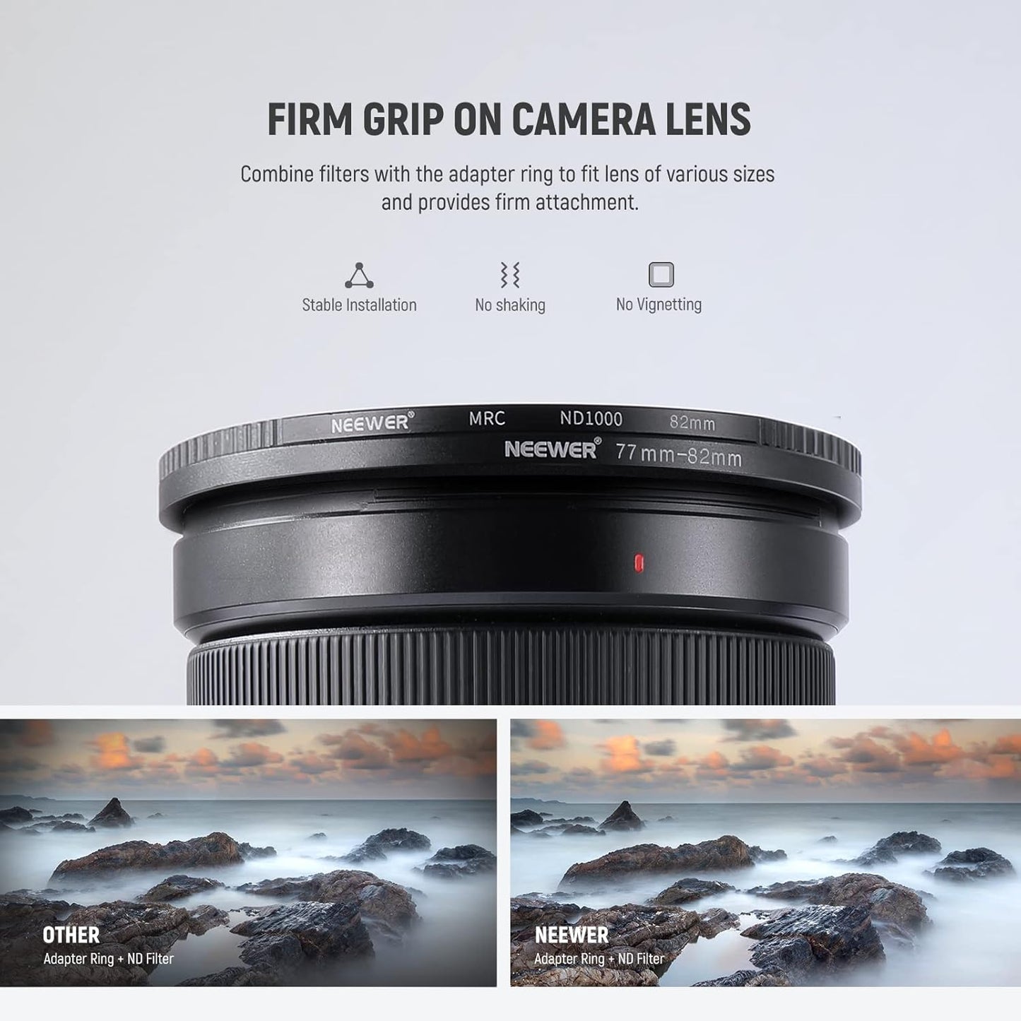 Neewer 10086196 Step-Up Adapter Ring Set (8pcs)