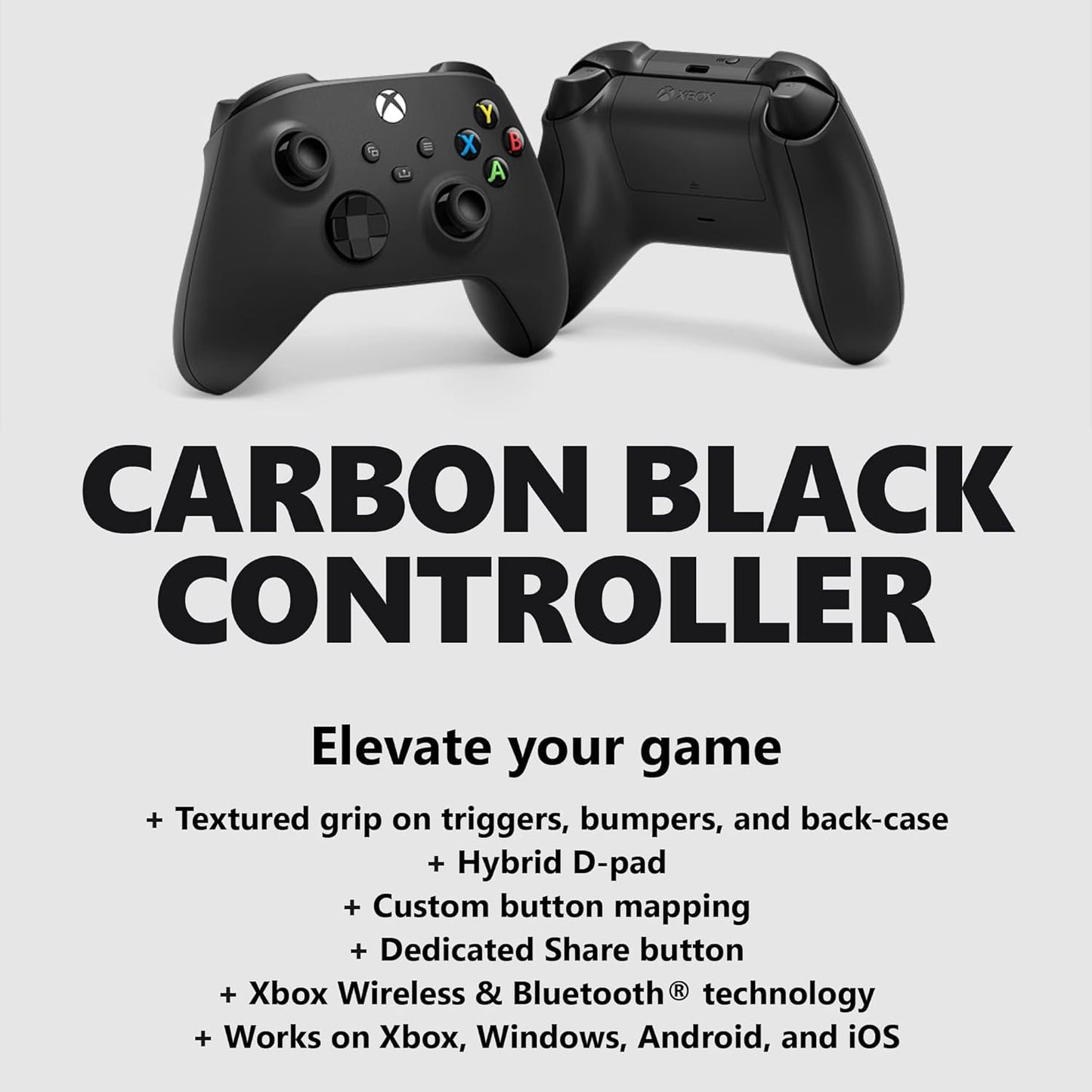 Microsoft QAT-00001 Xbox Core Carbon Black Wireless Controller