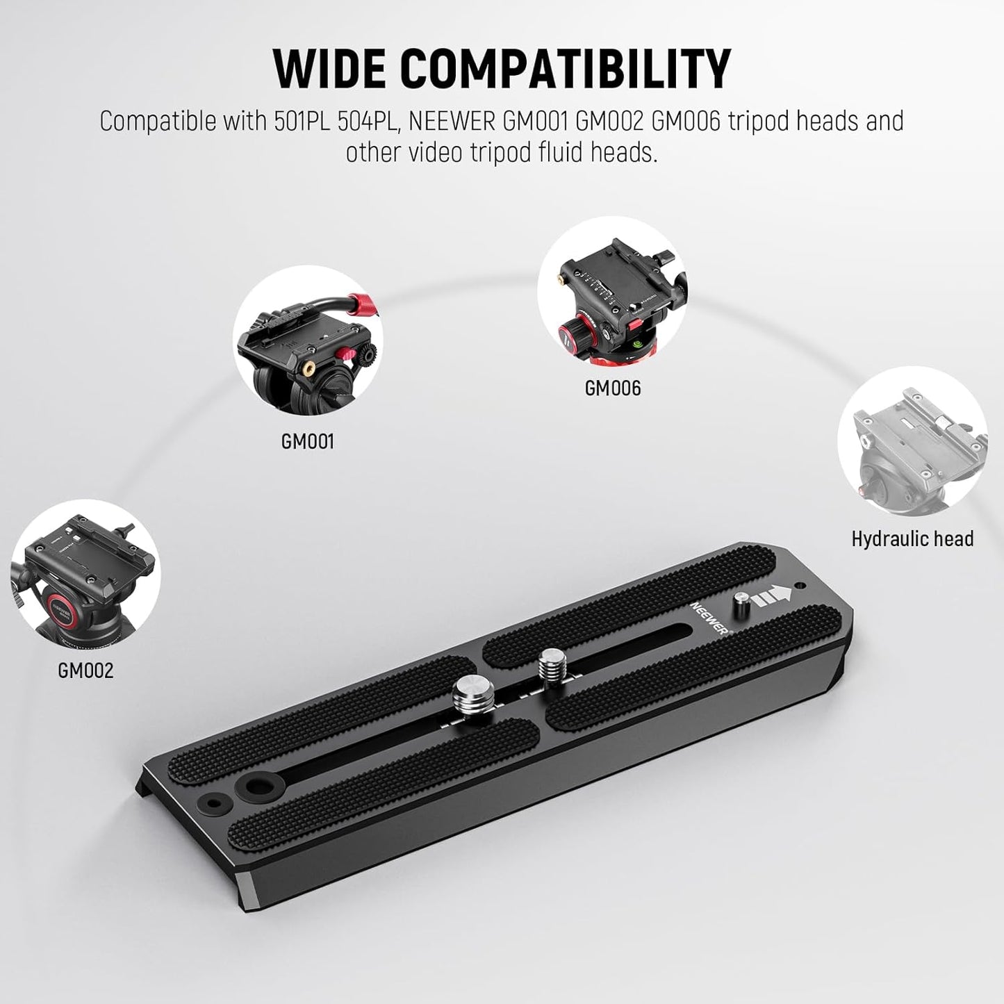 Neewer 10103683 501PL Tripod Quick Release Plate, 6.3" Extended