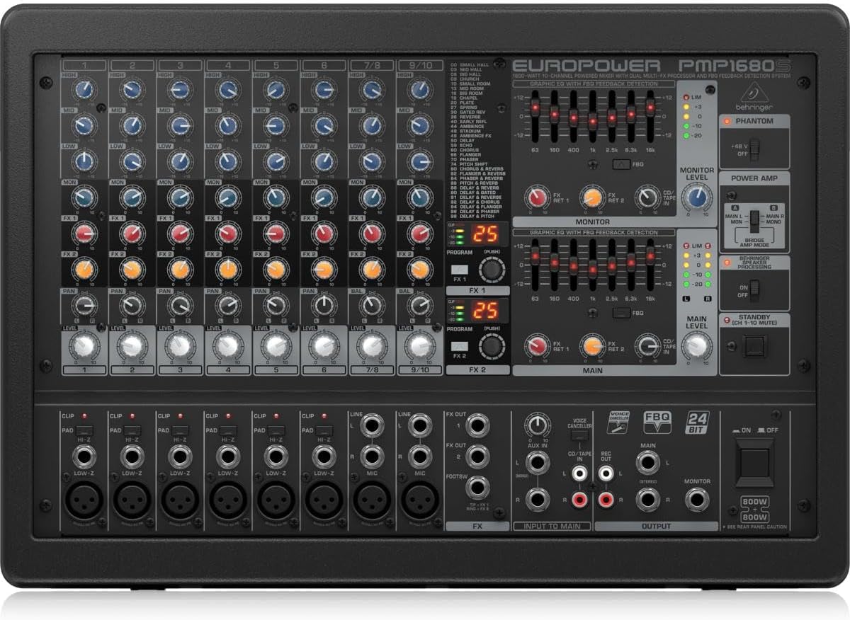 Behringer PMP1680S Europower 1600W 10-Channel Mixer