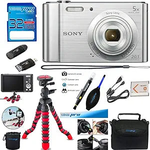 Sony SN800SDBK Cyber-Shot Silver Digital Camera Bundle
