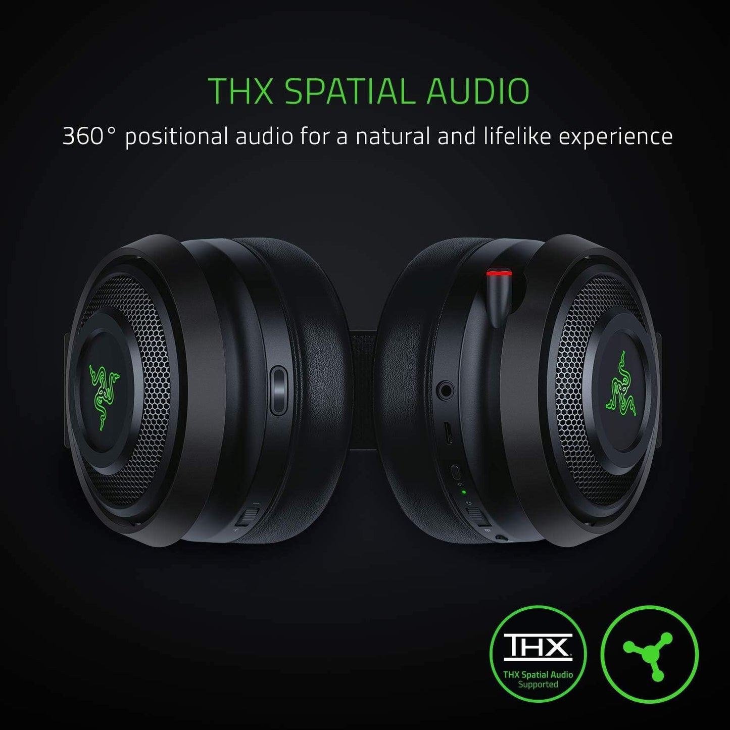 Razer RZ04-02670100-R3U1 Nari Ultimate Headset: THX, Haptic Feedback