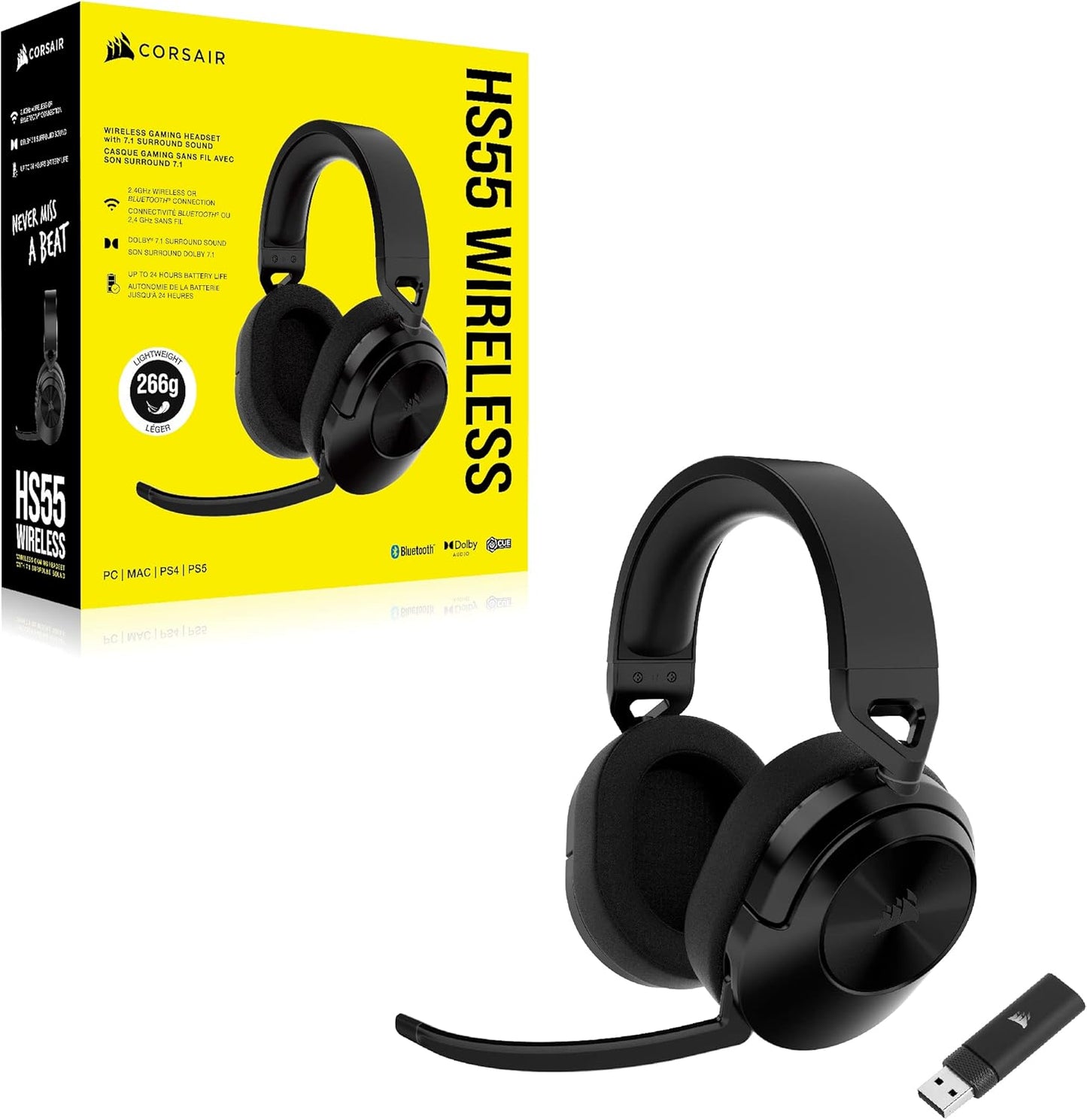 Corsair CA-9011280-NA HS55 Wireless Gaming Headset