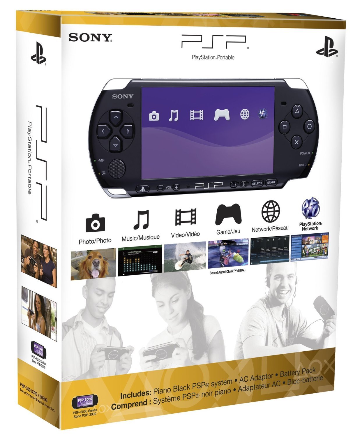 Sony PSP 3000 Piano Black Core Pack System