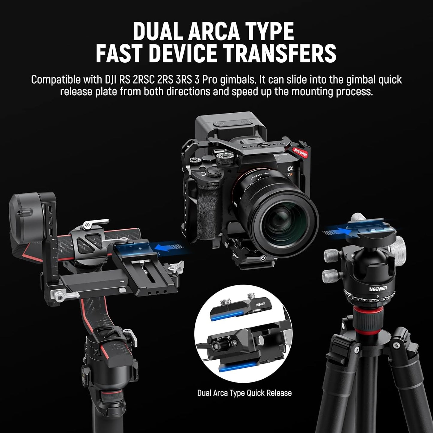 Neewer PS014 Foldable V Mount Battery Plate Arca Base