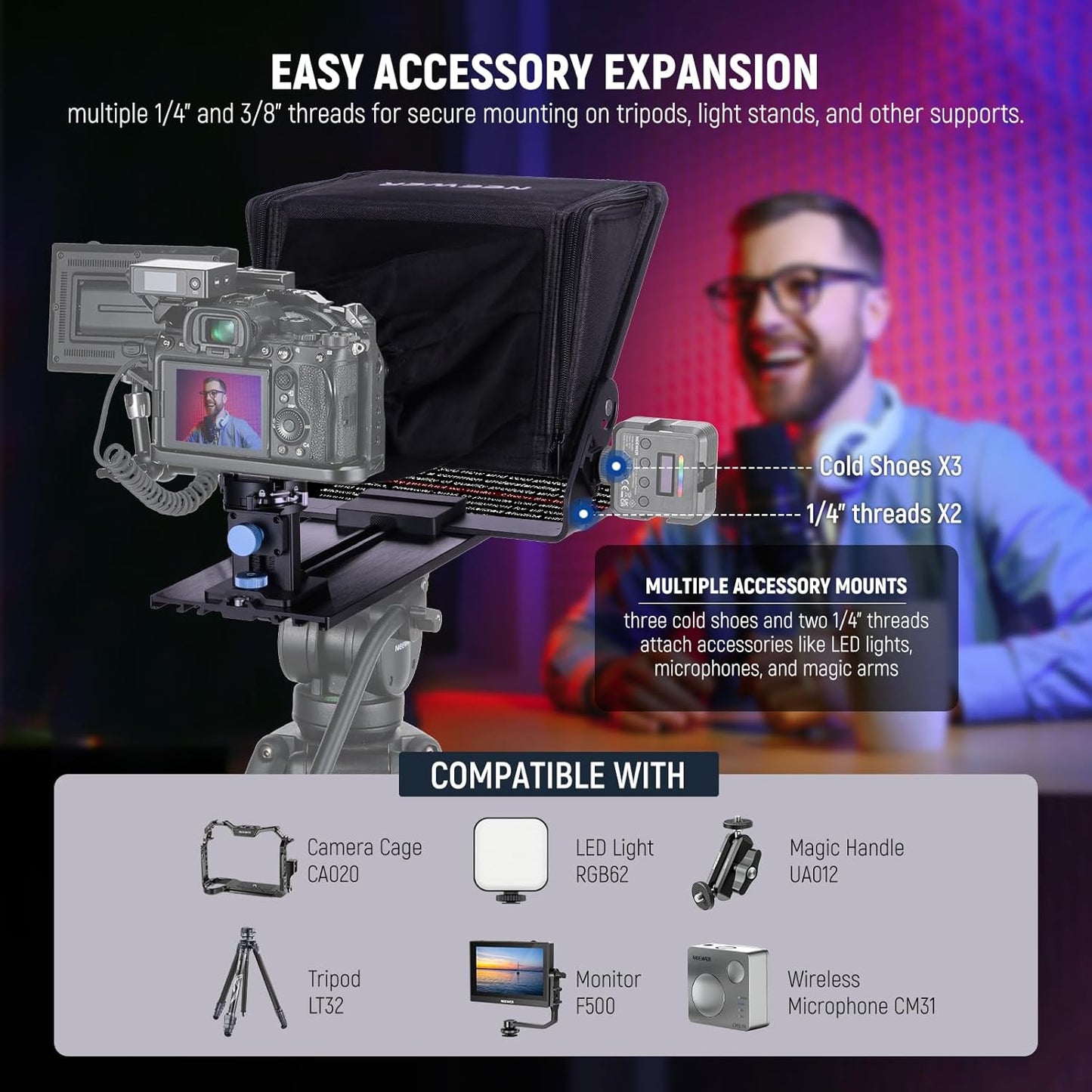 Neewer X12II Teleprompter with Remote & App Control