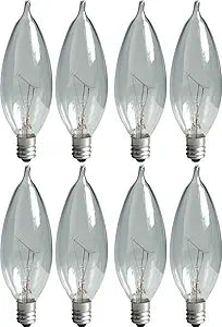 GE Lighting 76236 40W Crystal Clear Bent Tip Bulb - 8 Pack
