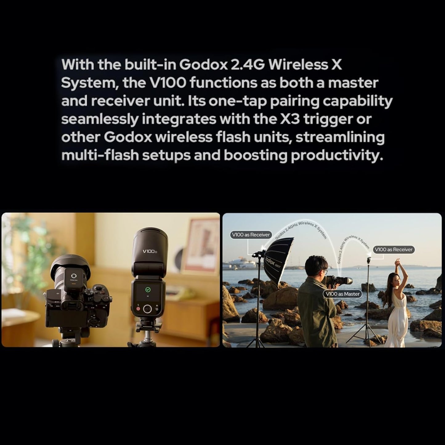 Godox V100C Speedlite Flash for Canon TTL 100Ws Round Head