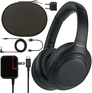 Sony WH1000XM4/B Wireless Noise-Canceling Headphones Bundle