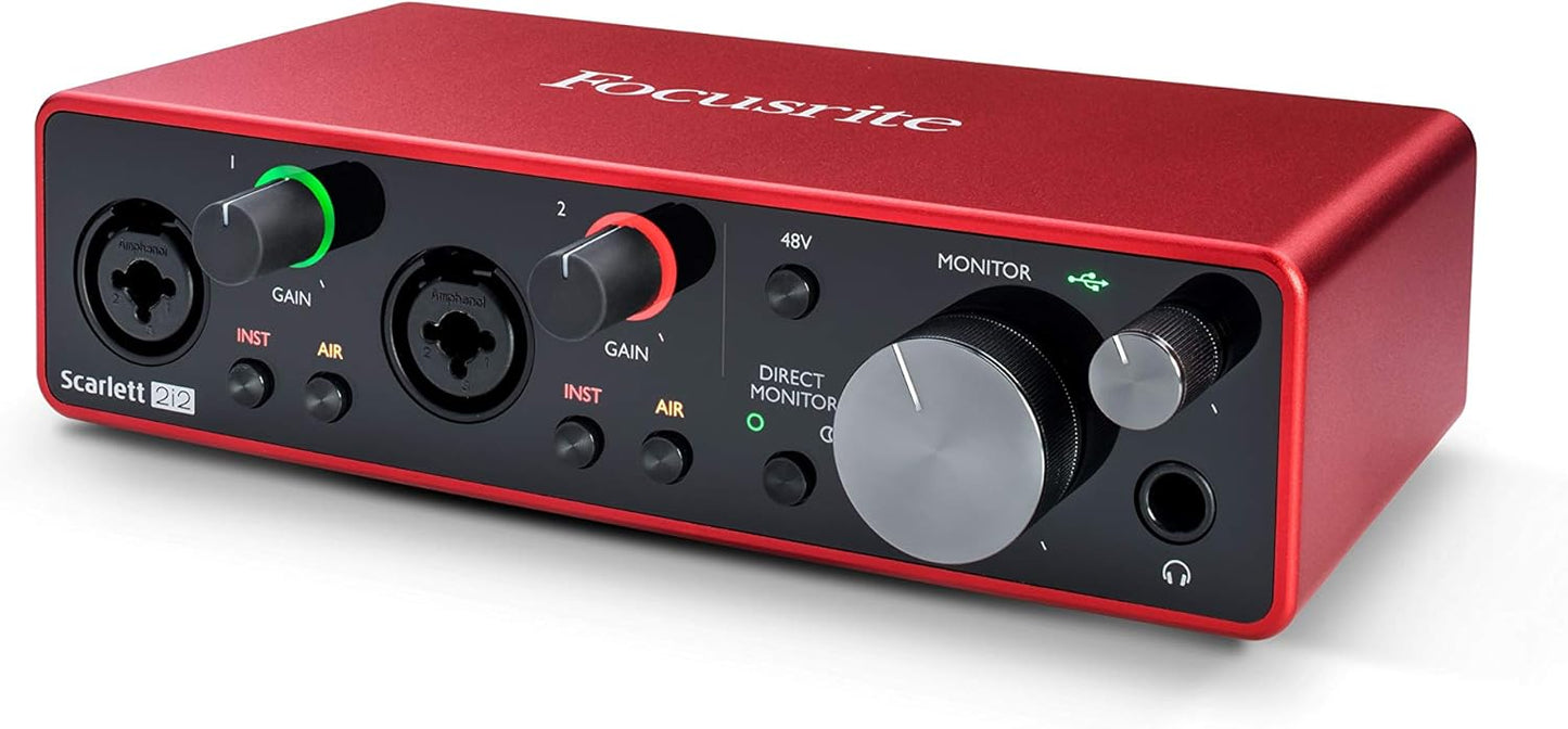 Focusrite Scarlett 2i2 Studio Bundle Audio Interface CR4-X Monitors