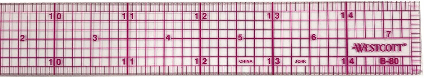 Westcott CTB80 C-Thru 8ths Graph Transparent Ruler 15-inch
