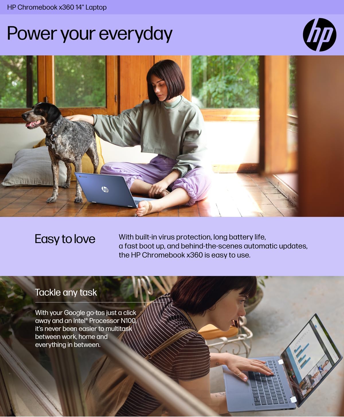 HP HP Chromebook X360 14b 2-in-1 Laptop Bundle