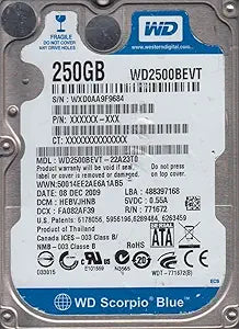 Western Digital WD2500BEVT-22A23T0 250GB SATA 2.5" HDD