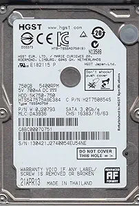 Hitachi HTS547575A9E384 750GB SATA 2.5" Hard Drive