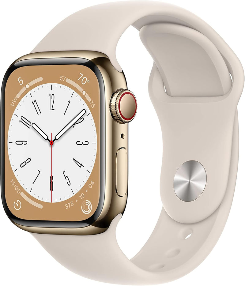 Apple MNV93LL/A-cr Watch Series 8 - Gold Cellular 41MM Renewed — main product image