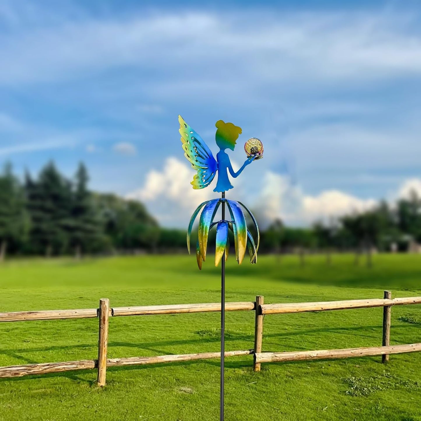 AOC FZ0000R 55'' Fairy Wind Spinner Solar LED Blue