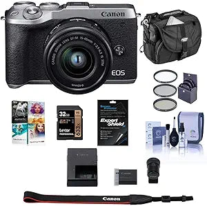 Canon EOS M6 Mark II Mirrorless Camera Kit (Silver)