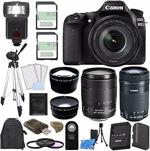 Canon 80D 18-135mm Lens Camera Bundle