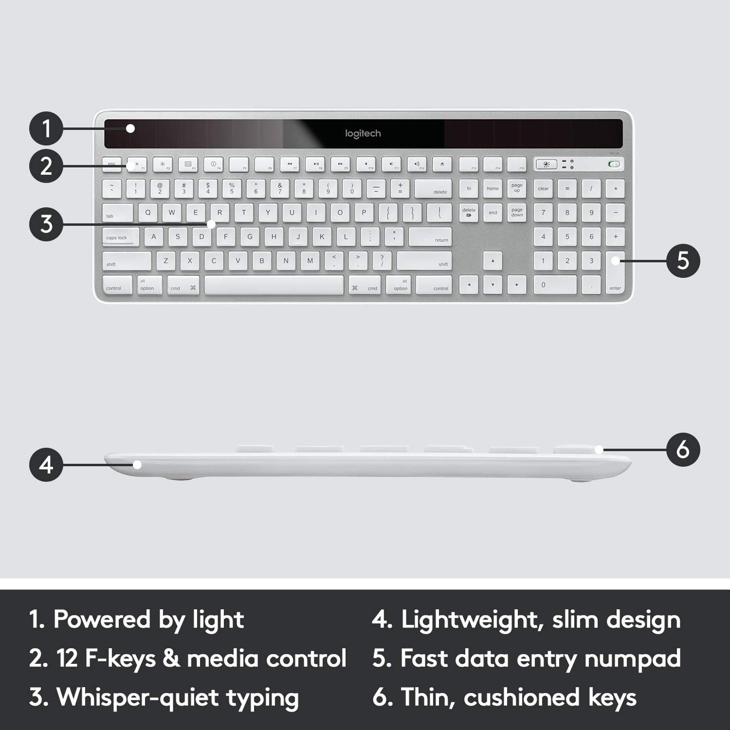 Logitech 920-003472 K750 Wireless Solar Mac Keyboard