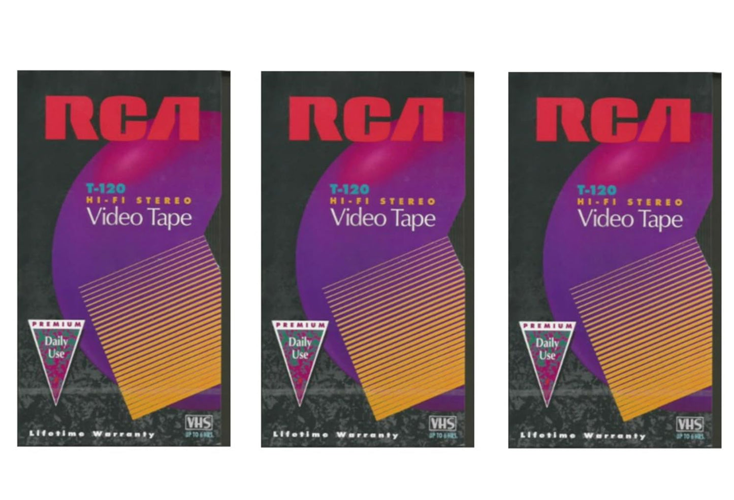 RCA LYSB00E6X0N4K-ELECTRNCS T120 Hi-Fi VHS Tapes 3-Pack