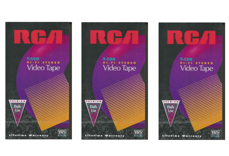 RCA LYSB00E6X0N4K-ELECTRNCS T120 Hi-Fi VHS Tapes 3-Pack — main product image