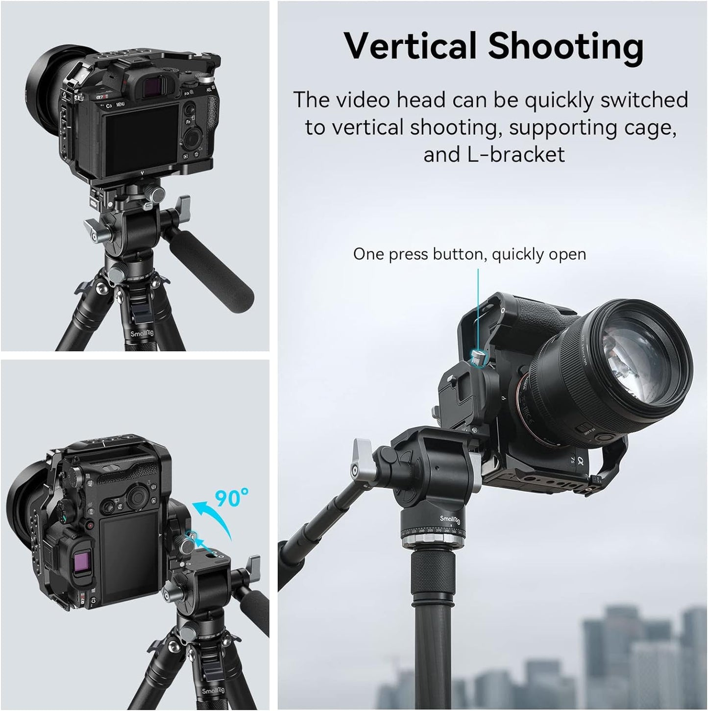 SmallRig 4104-CF-FBA-US Pan Tilt Fluid Video Head