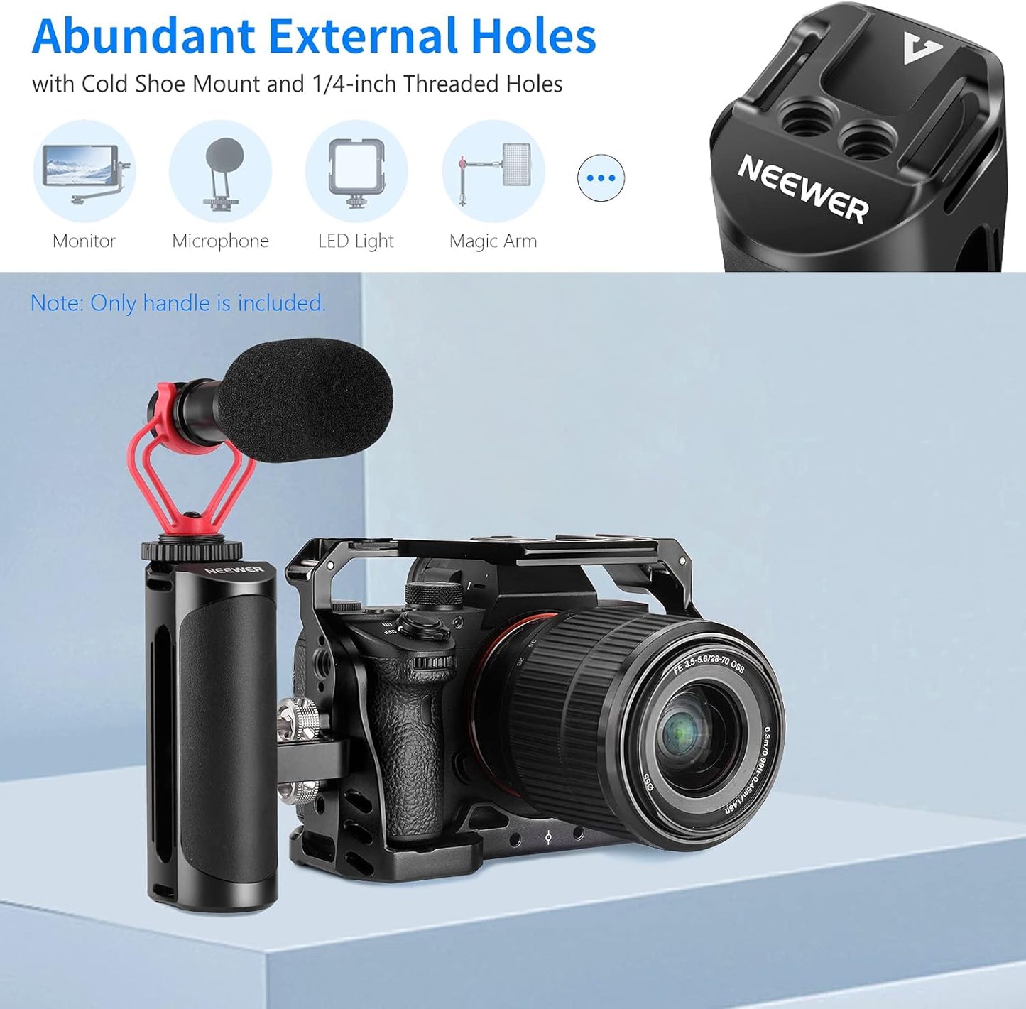 Neewer VS105 Aluminum Side Handle Camera Cage Grip
