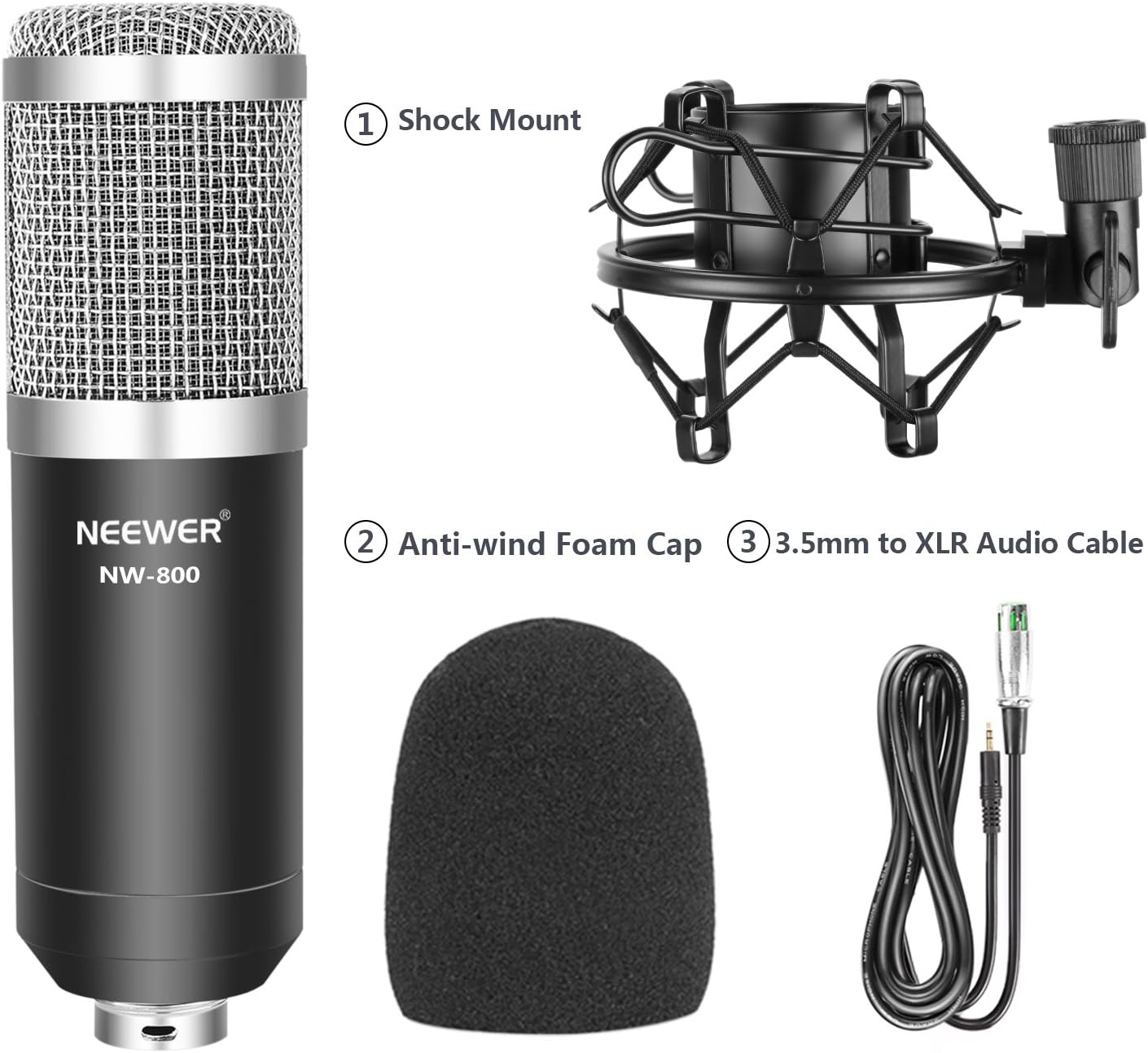 Neewer 40092174 Cardioid Studio Condenser Microphone Set