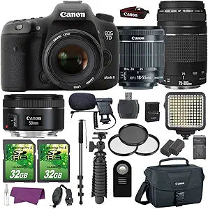 Canon EOS 7D Mark II DSLR Camera Lens Bundle