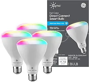 GE CLEDR309CD1/BSS1P CYNC Smart LED BR30 Bulb 4-Pack