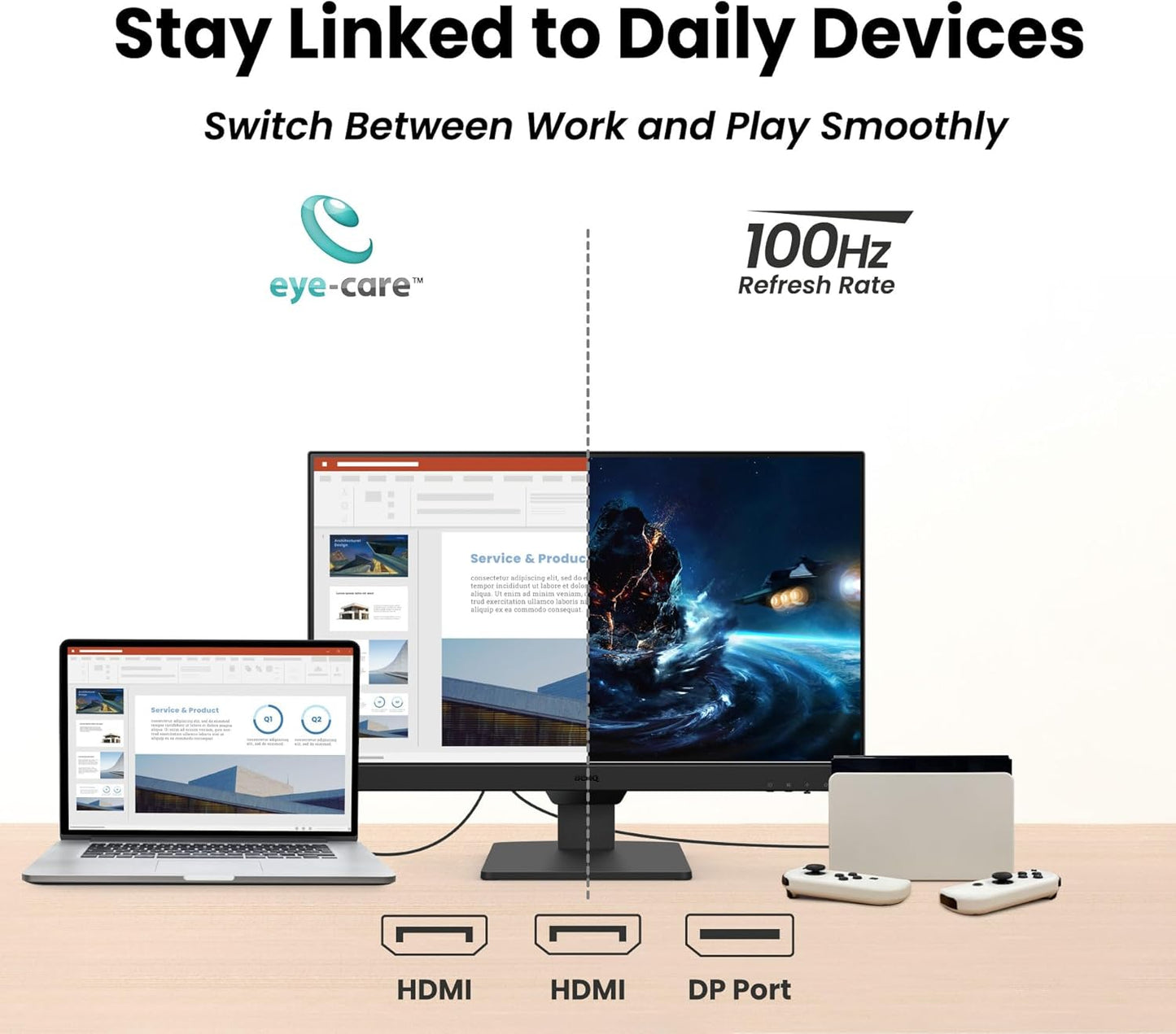 BenQ GW2790 27" FHD 100Hz IPS Eye-Care Monitor VESA