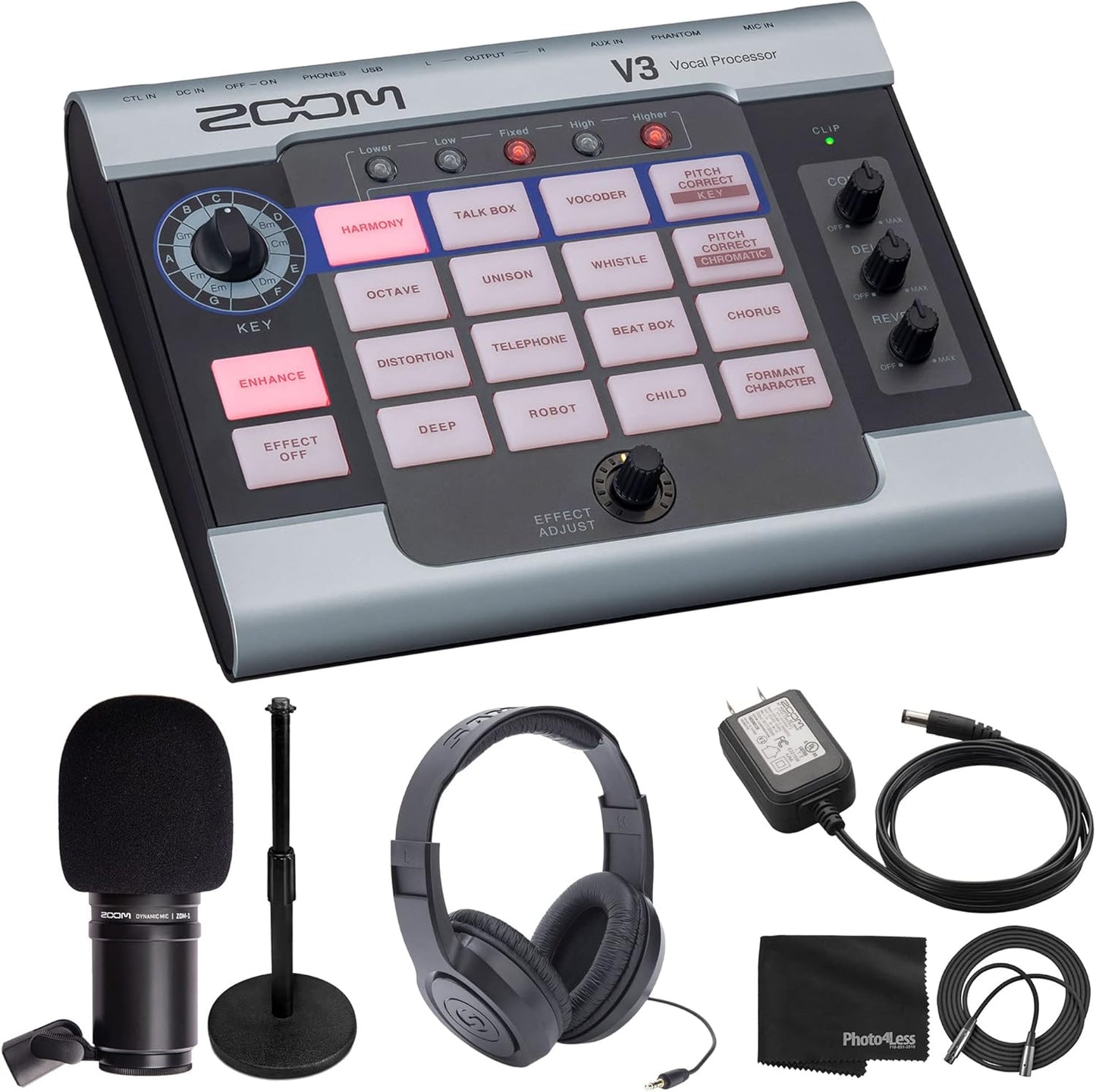 Zoom V3 K1 Vocal Effects Processor Microphone Bundle