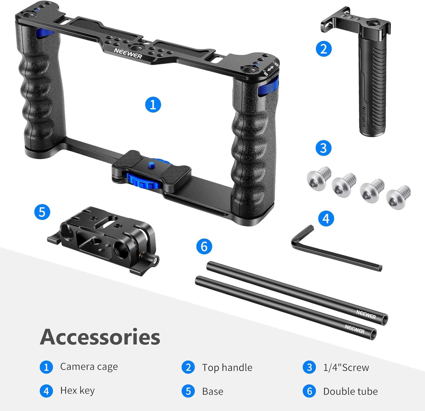 Neewer 10100435 Camera Cage Rig Dual Grips