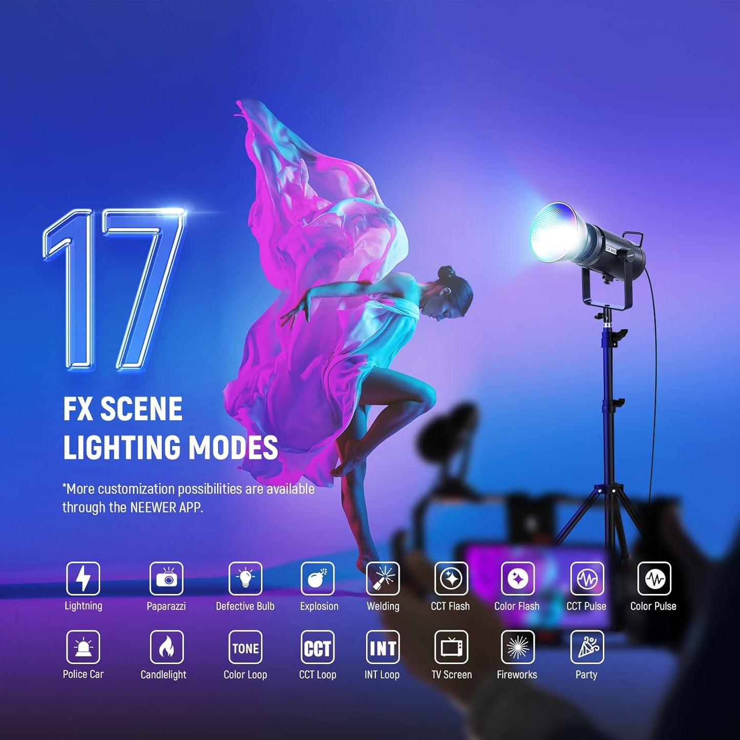 Neewer 300W RGB LED CB300C Video Light Kit