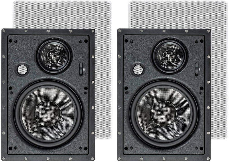 Monoprice 134200 8-Inch Carbon Fiber In-Wall Speakers — main product image