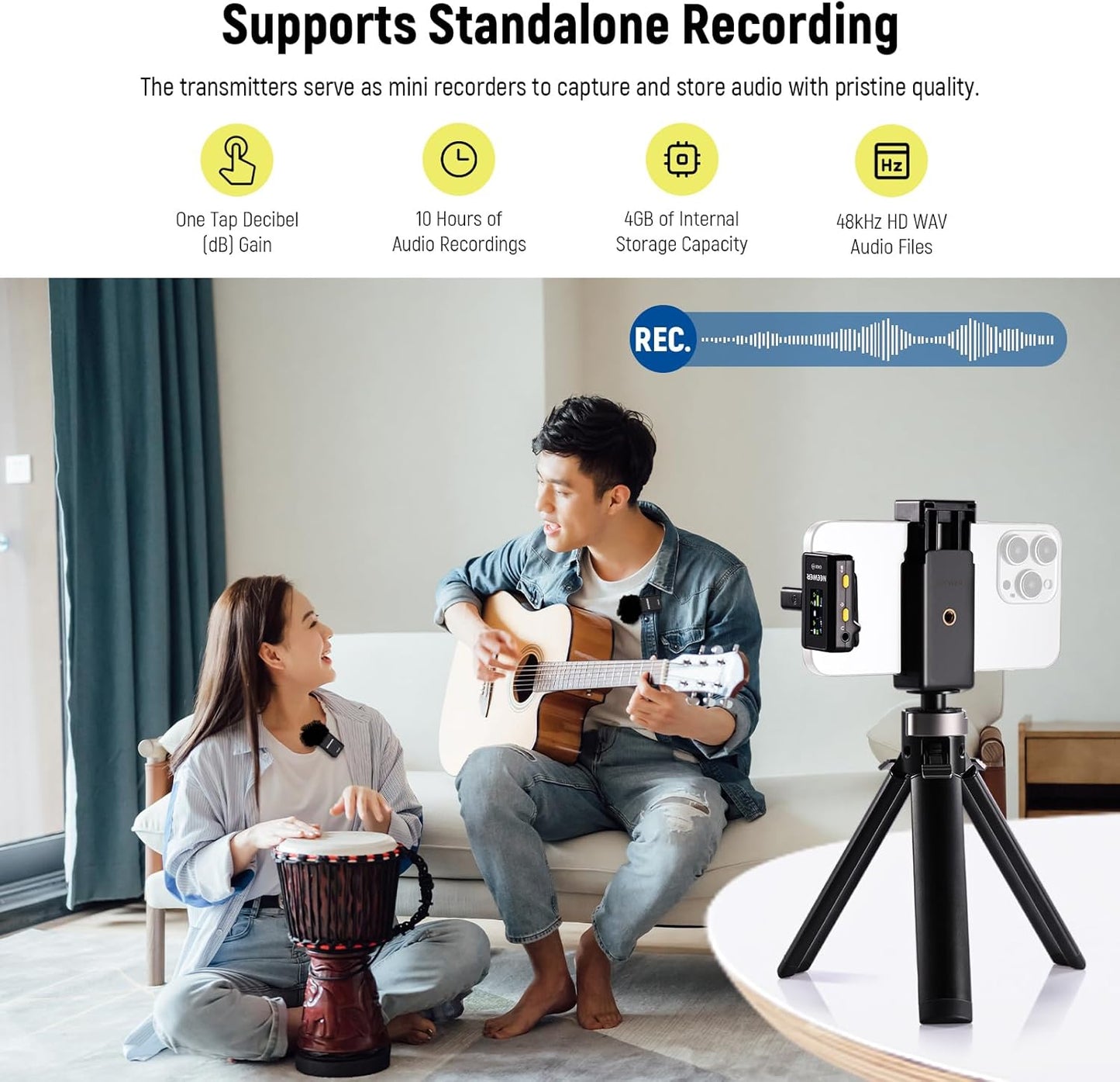 Neewer CM28 Dual Wireless Lavalier Microphone System with Charging Case