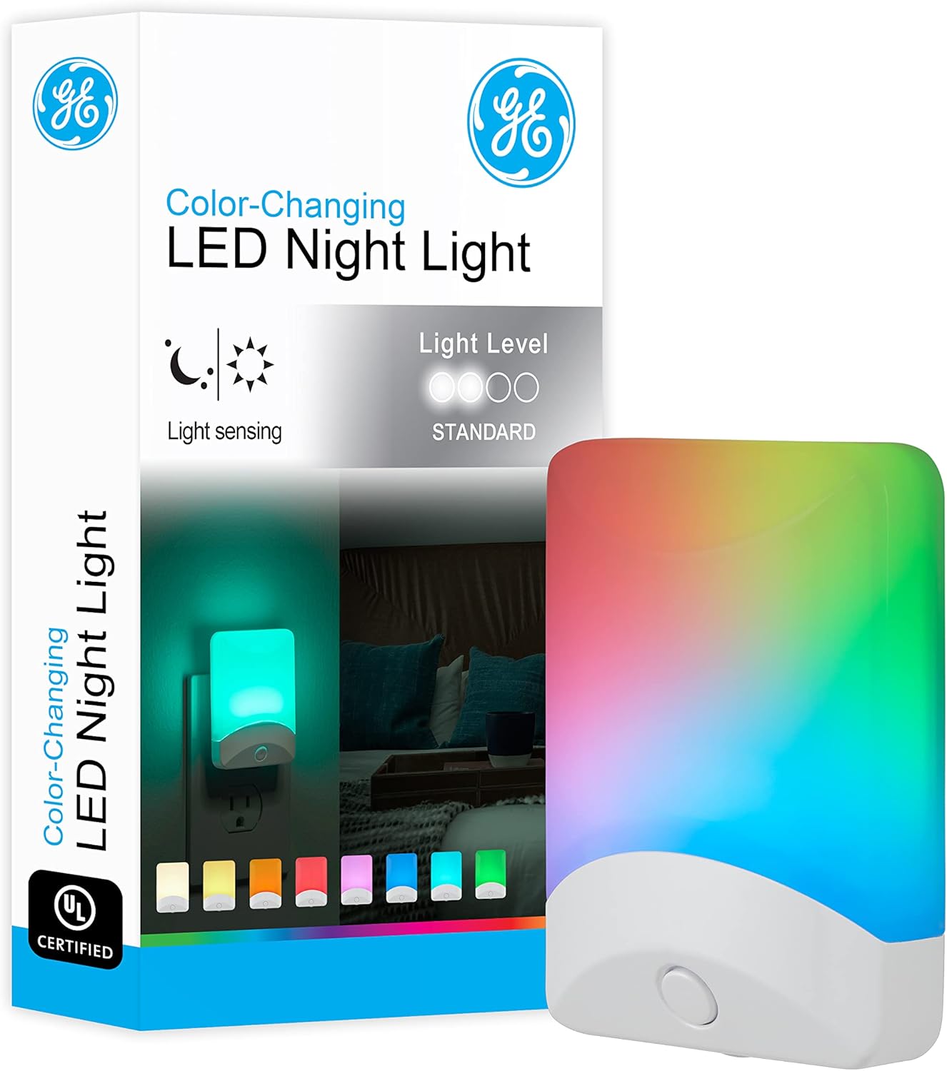GE 34693 Color-Changing LED Night Light Dusk to Dawn