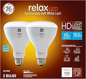 GE 40931 BR30 LED Light Bulb 2-Pack Dimmable
