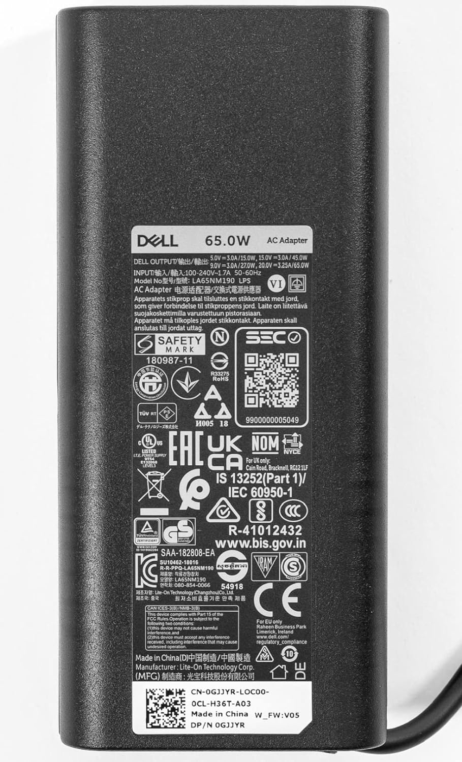 Dell HA65NM190 - 65W USB-C Laptop Charger