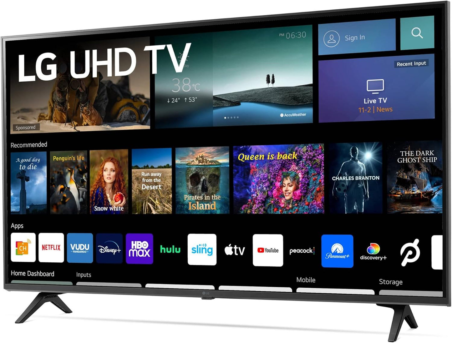 LG 43UQ7070Z 43-Inch 4K WebOS Smart TV (Renewed)