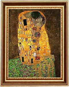 Elite Screens Eliteart The Kiss Gustav Klimt Framed Canvas